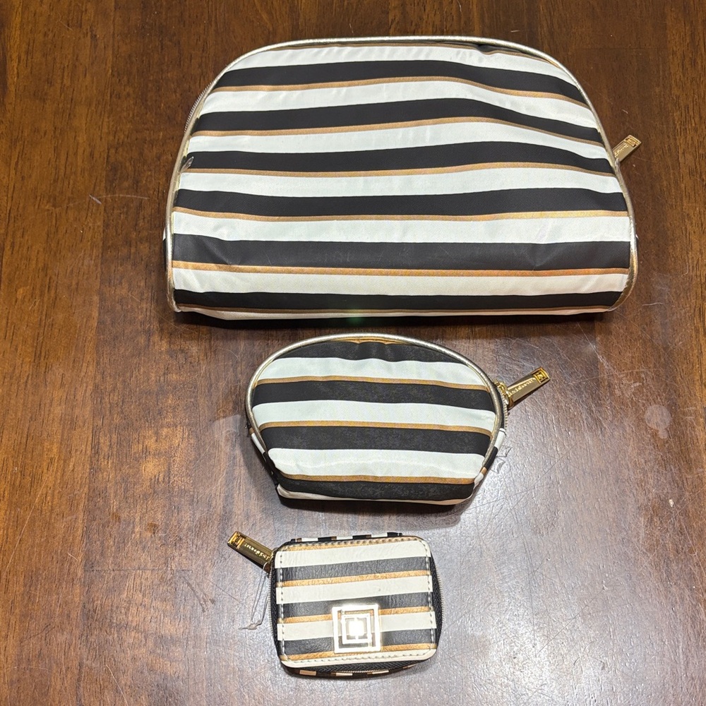 Striped Cosmetic Bag Set- 3 piece